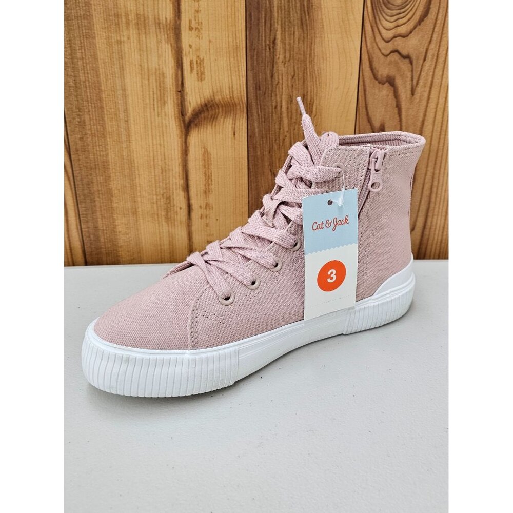 Cat & Jack Cora Pink Lace Up Sock Girl's Shoes Size 3